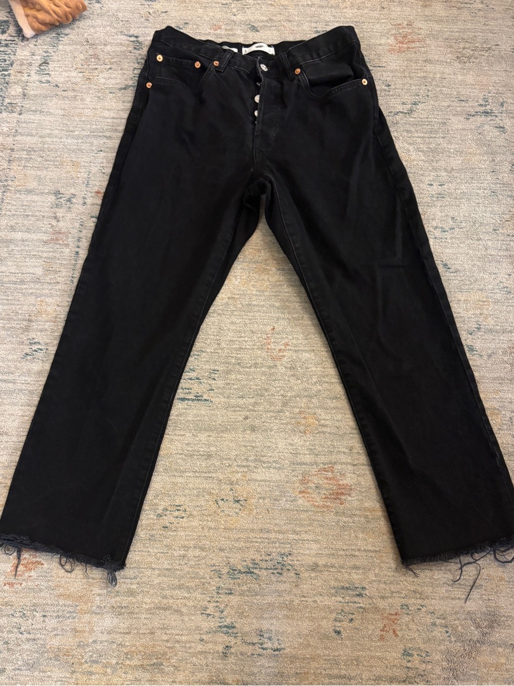 Mango Womens Straight-Leg Jeans with fridge bottoms